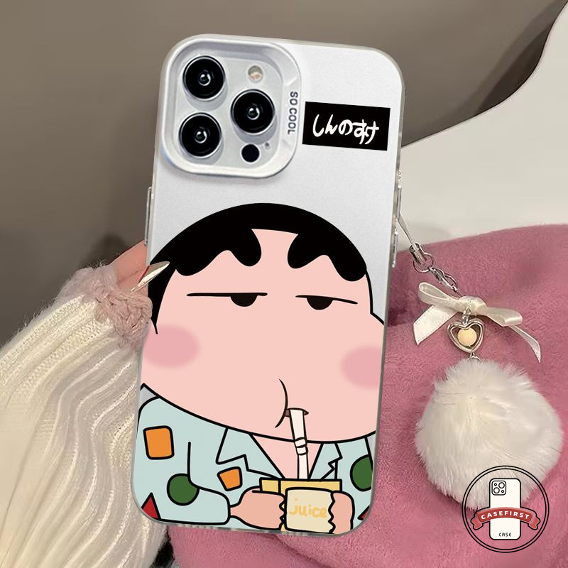 การ์ตูนตลก ๆ สีเทียนชินชานกล่องชุบสำหรับ Redmi 9A 12 9C A1 10A 10C A2 10 9 9T Note 13 10s 11 11s 12 9 Pro Max Mi 11 Lite