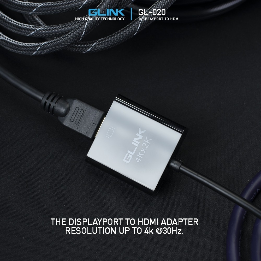🛵มีส่งด่วน💨 GLINK GL020 (GL-020) CONVERTER DISPLAY PORT TO HDTV HDMI แปลงสัญญาณ DISPLAY เป็น HDMI