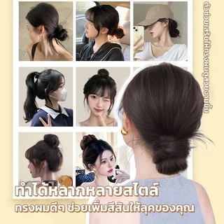 แฮร์พีชหางม้า แบบมัด วิกหางม้า ยาว45cm ผมลอน ผมปลอม แฮร์พีชเกาหลี ไหมนุ่ม RenKin&Pursue