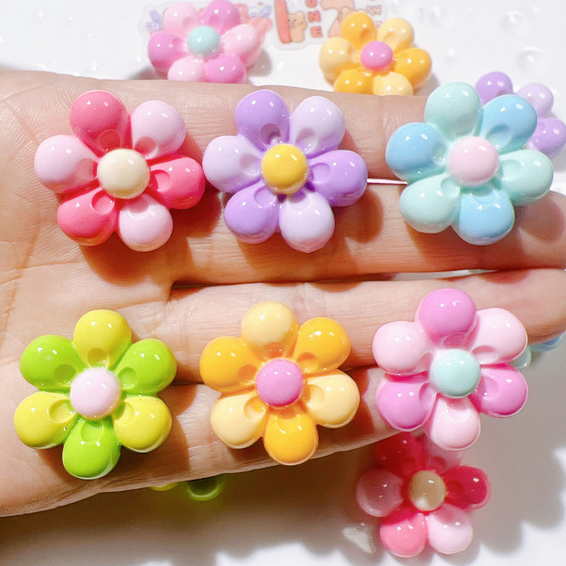 10 ชิ้น/แพ็คเคลือบเงาหกกลีบดอกไม้เรซิ่น Cabochons สําหรับ Hairpin โทรศัพท์เครื่องประดับหัตถกรรมอุปกรณ์ตกแต่ง