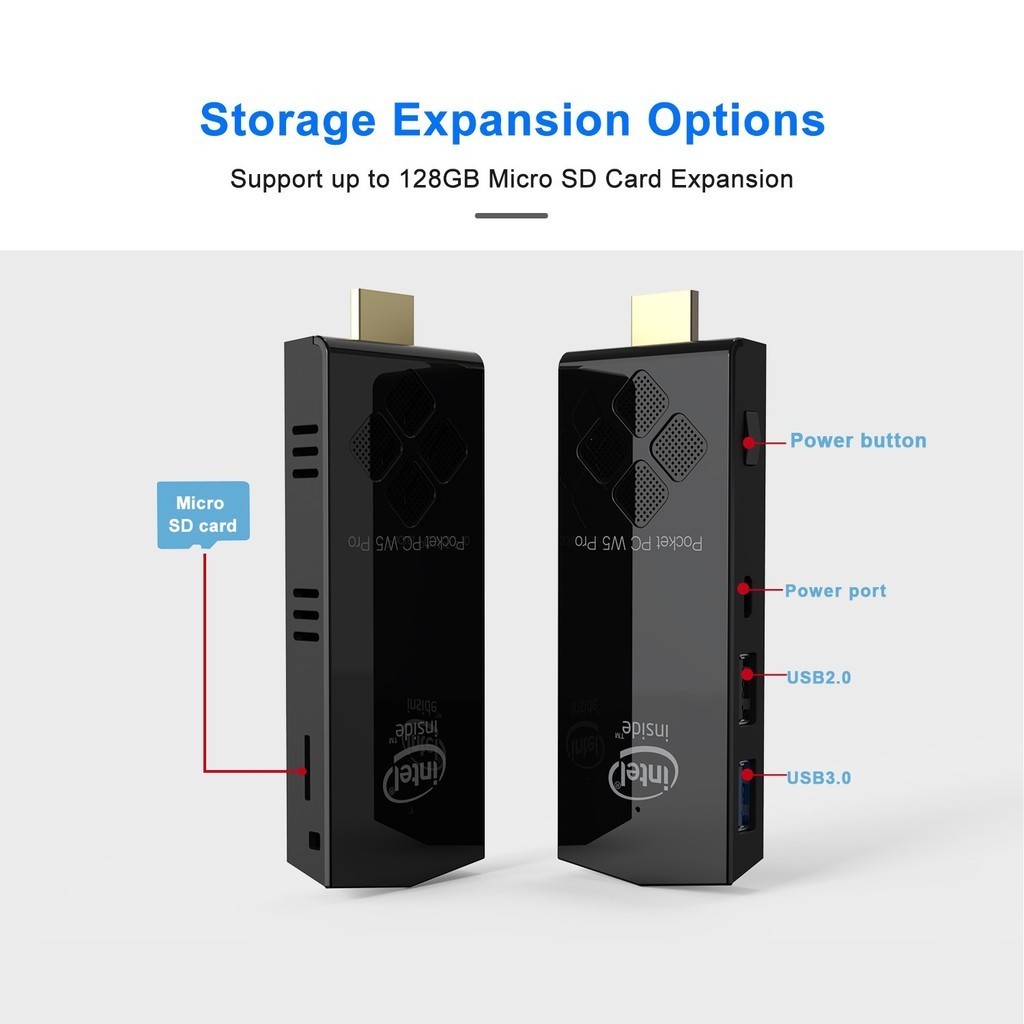 W5 PRO mini Host Z8350 mini PC Quad Core Host 2G32G win10 Home Office คอมพิวเตอร์ Stick