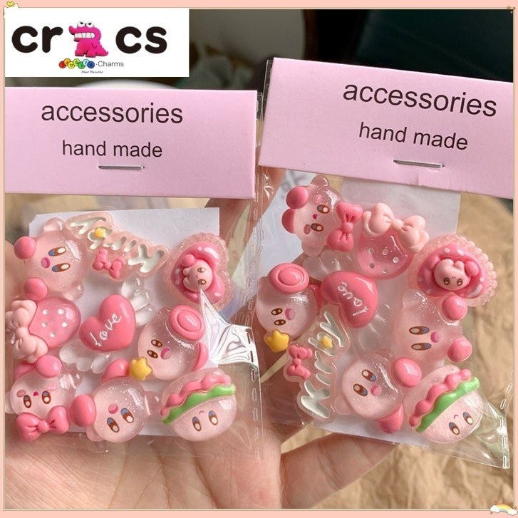 Crocs Jibbitz Kirby Clear Collection ปุ่มรองเท้าแตะ DIY อุปกรณ์เสริมรองเท้าสำหรับตกแต่งรองเท้า