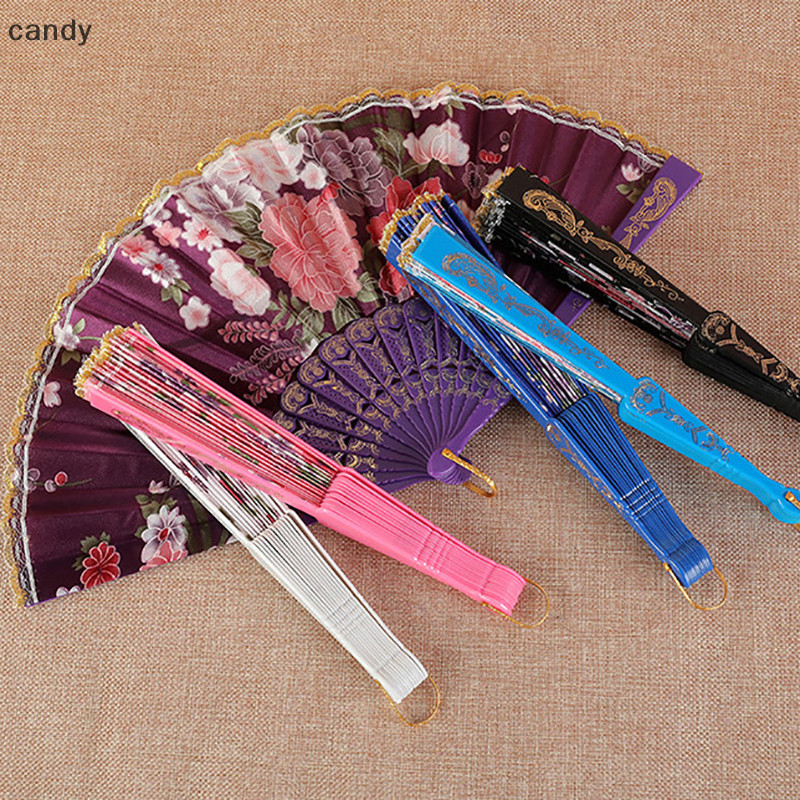 Ndy SILK พัดลมพับศิลปะจีนหัตถกรรมของขวัญตกแต่งบ้านเต้นรําพัดลมมือไม้ไผ่ตกแต่งห้องพัดลมไม้ Ventilador N