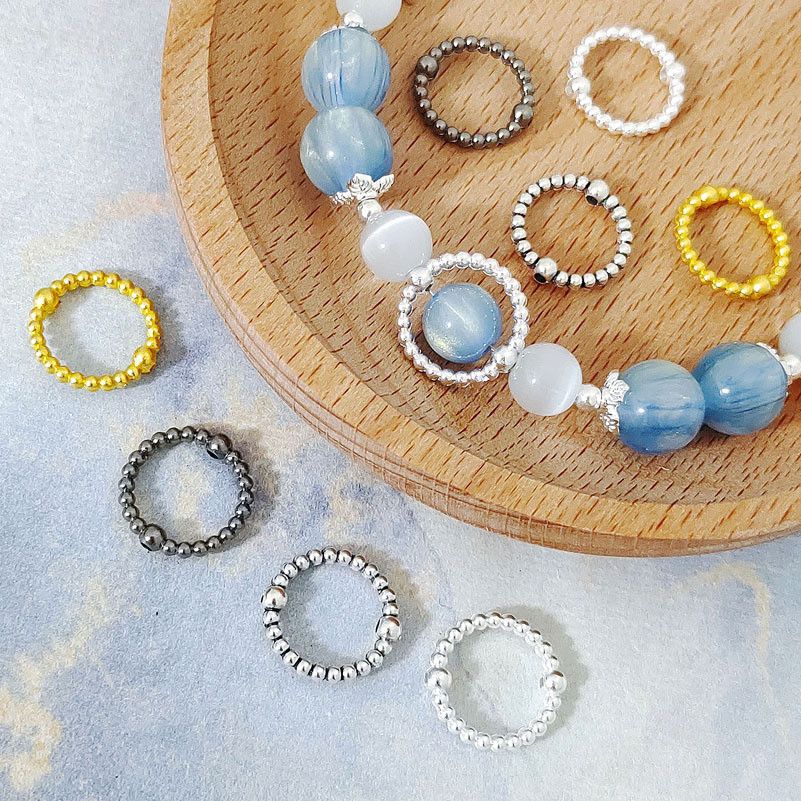 50pcs กระเป๋าโลหะผสมแหวนลูกปัดตรงรูลูกปัดแหวนลูกปัด DIY เครื่องประดับขายส่ง