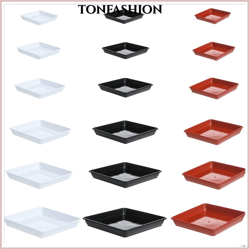 Tonfashion 1 ชิ้น จานรองพืช สวน กระถางดอกไม้ ถาดพลาสติกสี่เหลี่ยม จานรอง