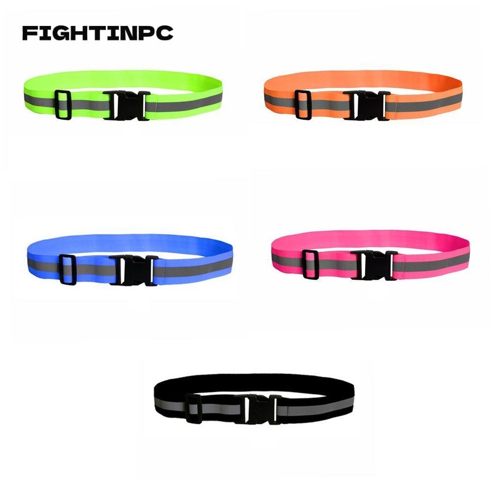 FIGHTINPC เข็มขัดสะท้อนแสงขี่จักรยาน Night Safety ปรับเอวสะท้อนแสง
