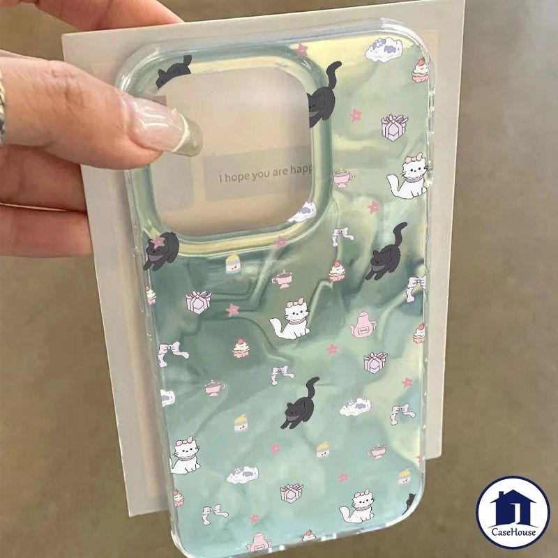 เคส Senior Cat Waves เข้ากันได้กับ IPhone 11 13 Pro Max XR 12 14 15 Pro Max 7 6 15 6s 8 14 Plus 15 Pro XS Max X SE 2022