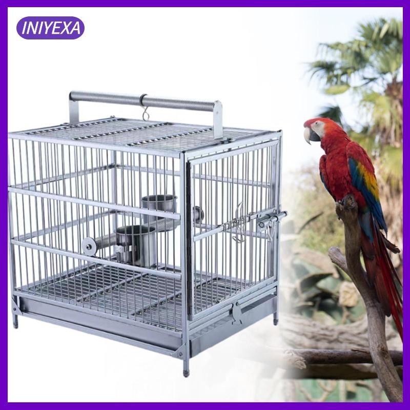 [Iniyexa] กรงสถานีกรงนกบ้านสแตนเลสแขวนนกแก้วกรงนกยืนกรงสําหรับ Cockatoos Macaw Canary Finch