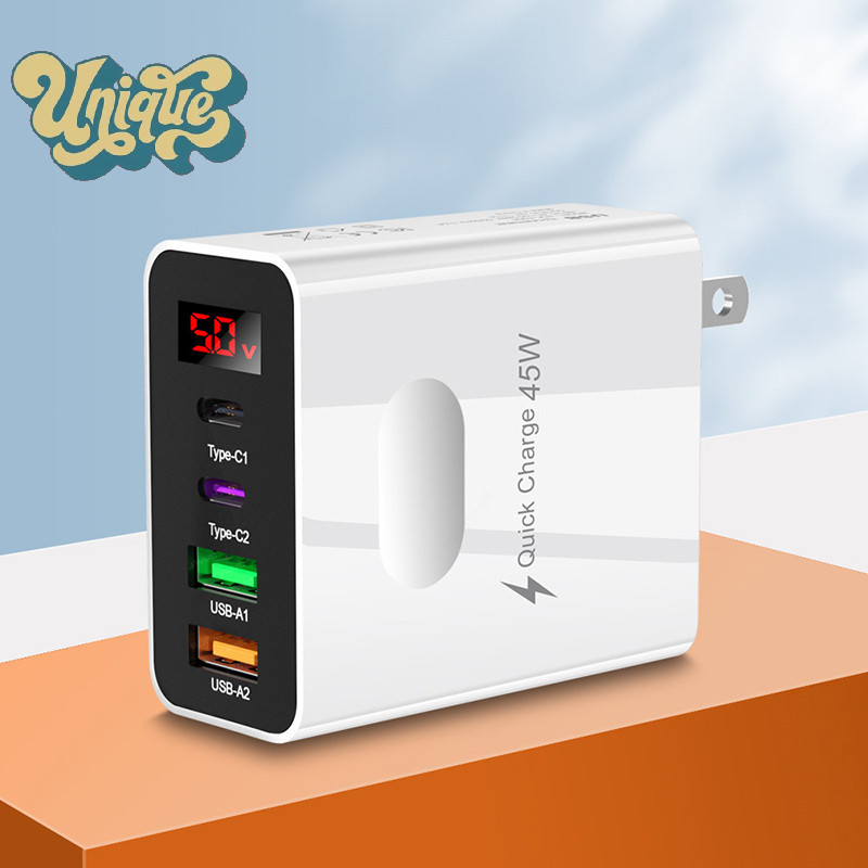 (Unique) 5v 3A Usb Wall Charger สําหรับ Iphone 13 12 Pro Max หน้าจอดิจิตอลจอแสดงผล 3 พอร์ต Quick Cha