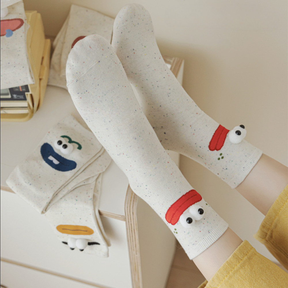 ตลกตาโตผู้หญิงถุงเท้าผ้าฝ้ายฮิปฮอประบายอากาศหลอดยาวสบายๆถุงเท้าถนนกองถุงเท้า อิน อินเทรนด์ญี่ปุ่นน่ารักถุงเท้าคู่ - รูปที่ 6