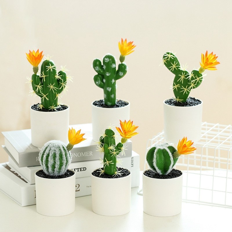 Ins แคคตัสประดิษฐ์ Potting Creative จําลองพืช Potting เดสก์ท็อป Ornamnets ตกแต่งบ้าน