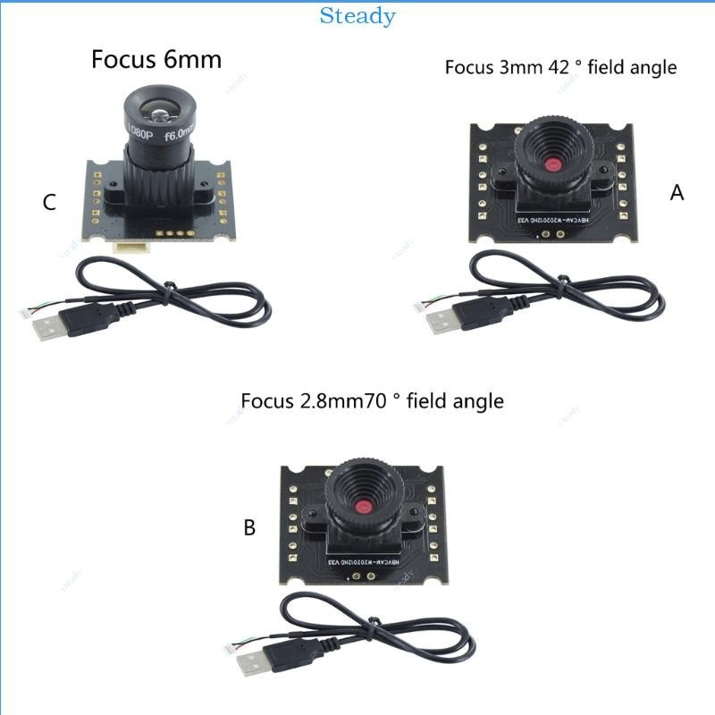 Steady OV9726 เซ็นเซอร์ภาพโมดูลกล้อง USB 1MP โมดูลตรวจสอบเลนส์โฟกัสแบบแมนนวล MJPG YUY2 บอร์ดเว็บแคม