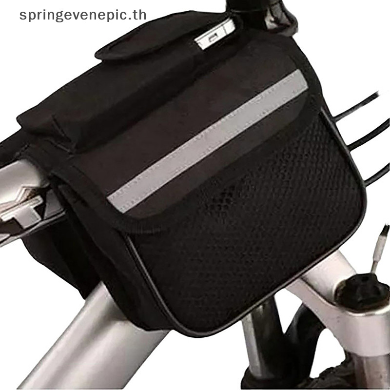 Springevenepic จักรยานกันฝนกรอบด้านหน้ากระเป๋าท่อจักรยานอานคู่รูปร่างกระเป๋าจักรยานเสือภูเขาขี่จักรยานอุปกรณ์เสริมความจุขนาดใหญ่กระเป๋าขี่จักรยานใ