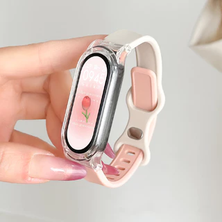 สายรัดซิลิโคนพร้อมเคสสําหรับ ForOPPO band สายรัดข้อมือเปลี่ยนกีฬา Bracelect ฝาครอบอุปกรณ์เสริม