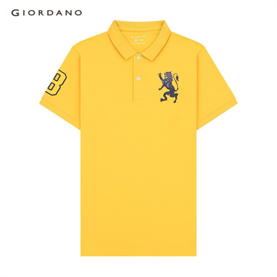 GIORDANO เสื้อโปโลผู้ชาย Men's 3D Lion Polo 01014222
