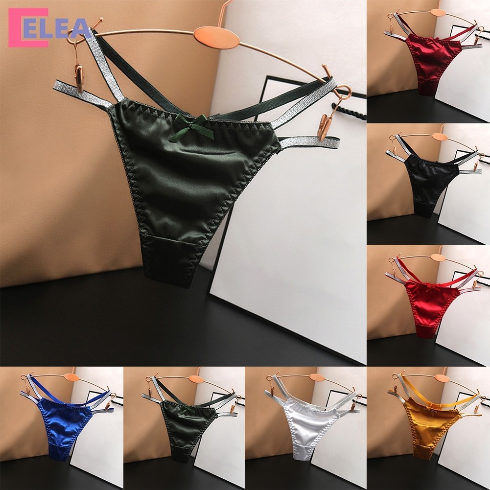 [ELEA]กางเกงชั้นในสตรี Silky Thongs ชุดชั้นใน T-back จีสตริงเอวต่ําชุดชั้นใน