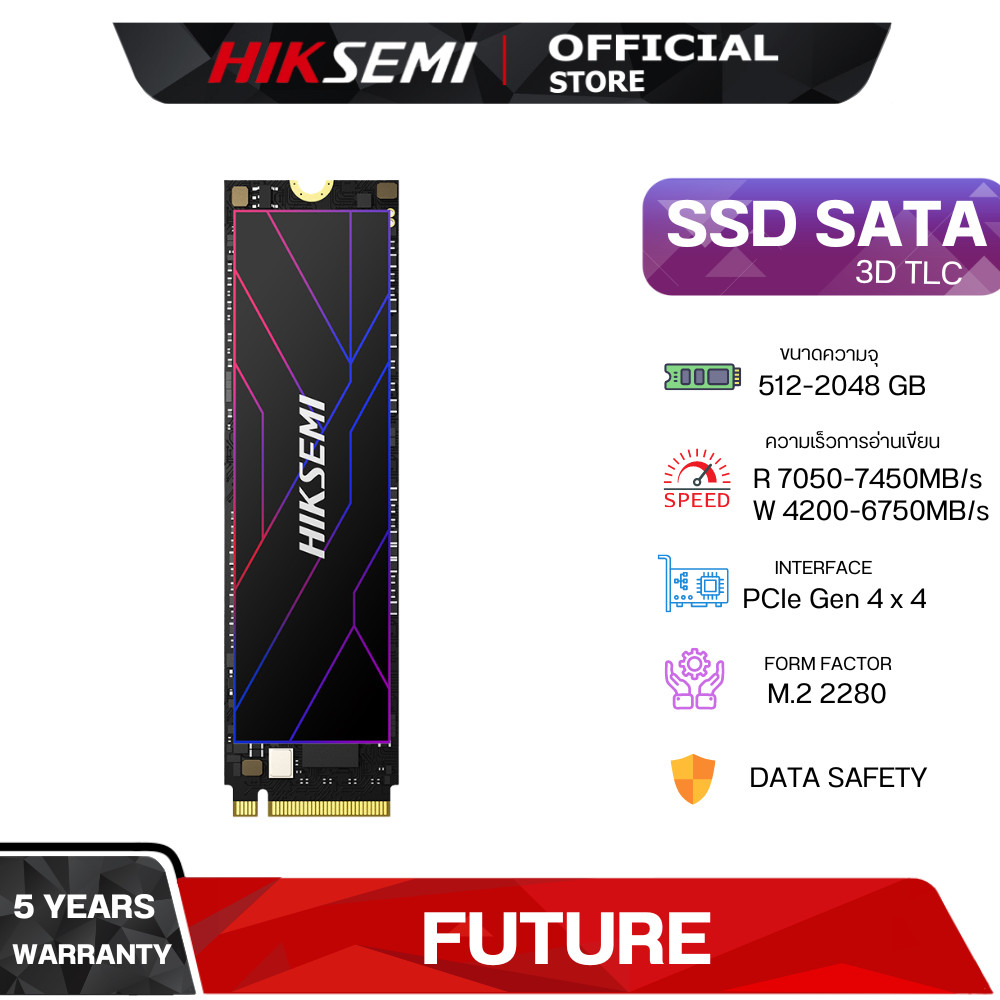 HIKSEMI FUTURE SERIES SSD 512GB - 2048GB PCIE GEN4 X 4 NVME WARRANTY 5 YEARS