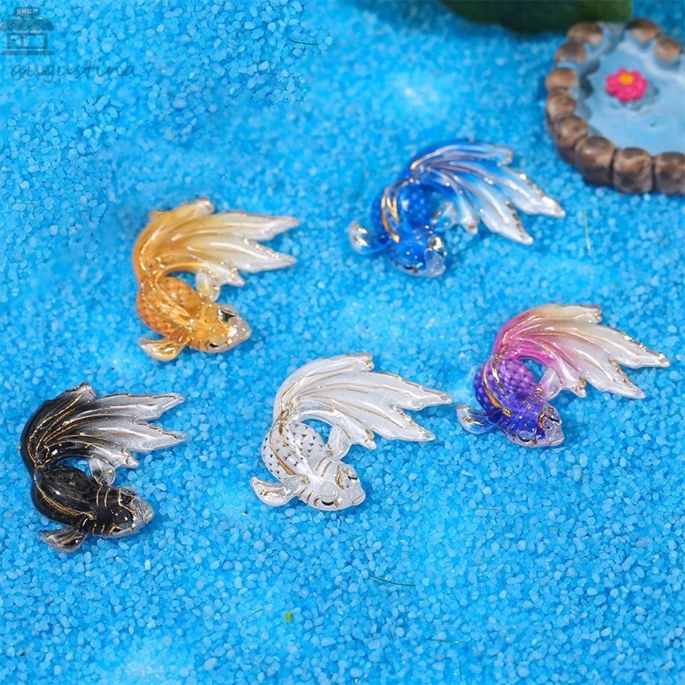 Augustina 8 ชิ้น/เซ็ตปลาทอง Miniatures, DIY Handmade Goldfish Micro-landscape, เครื่องประดับอุปกรณ์เสริม Mini เรซิ่นที่มีสีสัน Micro-landscape