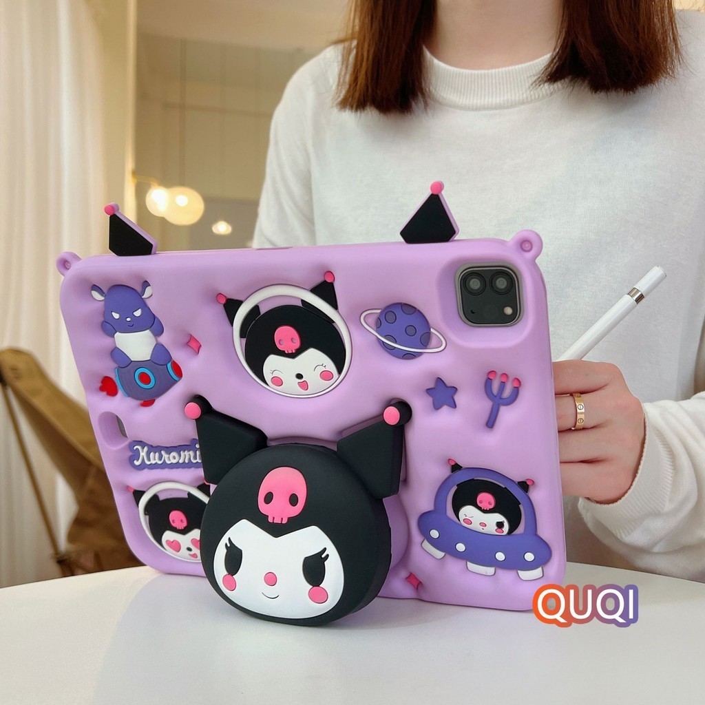 น่ารัก Sanrio Kuromi IPad สําหรับ IPad Air 5 กรณี 2022 10th Air 4 5 กรณี 2020 10.2 9th 8th IPad Pro 11 ซิลิโคน