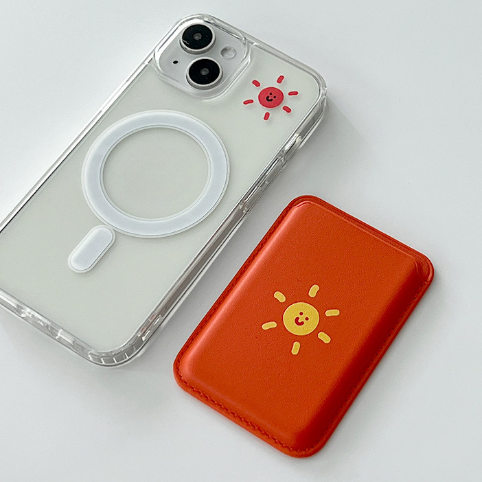 Sunny สีส้มน่ารักกระเป๋าสตางค์เหมาะสําหรับ Iphone X XR XSMAX 14Plus 16pro 16promax 11 12 12promax 12 13 14 15 pro max ผู้หญิงกรณีปกหลัง 14promax 15pro
