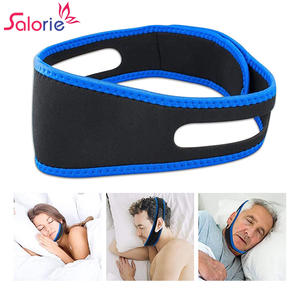 Salorie ปรับ Anti Snore สายรัดคางไนลอนยืดหยุ่น Breathable Anti-Snoring Chin เข็มขัด Apnea Stopper ปรับปรุง Sleeping Care เครื่องมือ