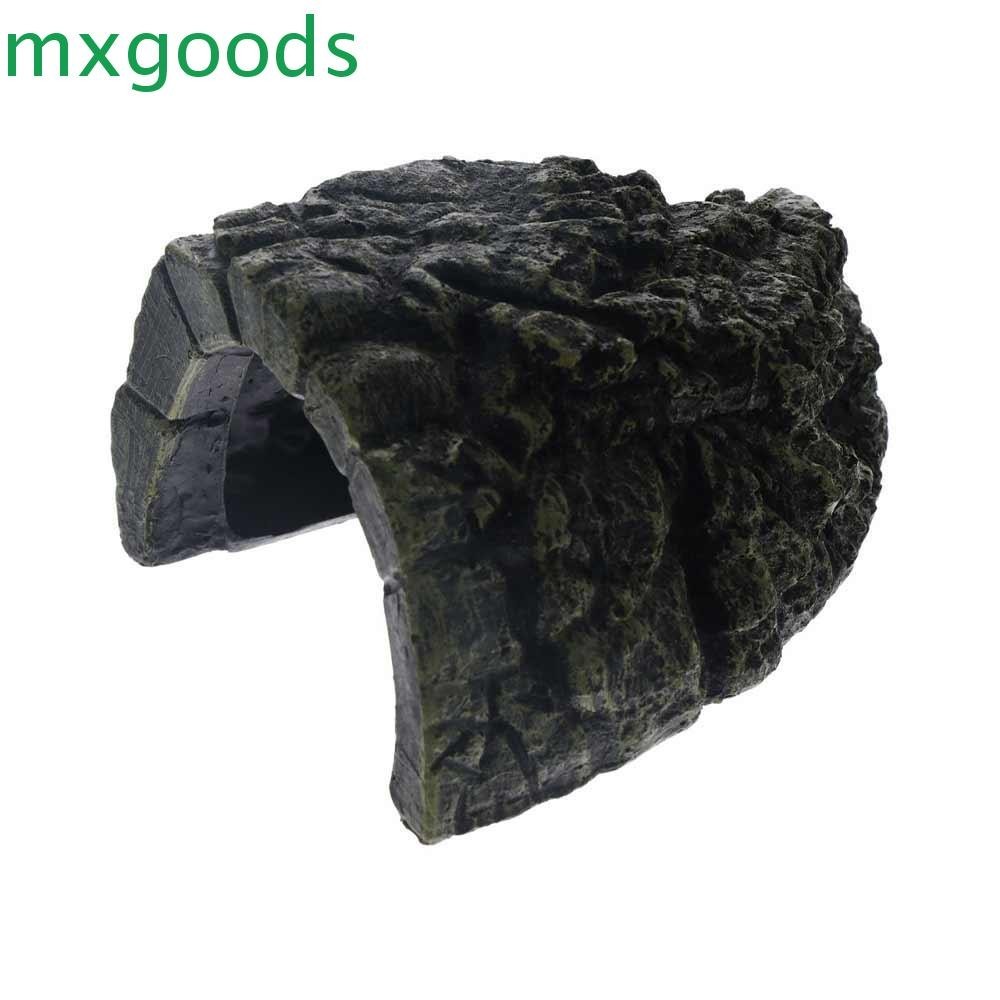 Mxgoods ถ้ําเต่า, ถ้ําซ่อนปลาจําลองสีเทา, เรซิ่นเทียมตกแต่งรูปร่างหินเต่าที่พักพิงบ้านงู