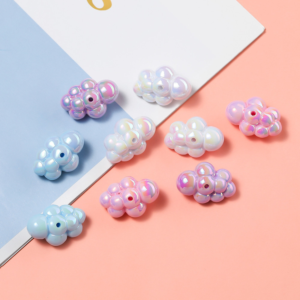 St. kunkka 2 ชิ้นอะคริลิค Cloud จี้ Mini UV ชุบ Cloud ลูกปัด DIY ทําสร้อยข้อมือสร้อยคอลูกปัดเครื่องประดับวัสดุอุปกรณ์เสริม