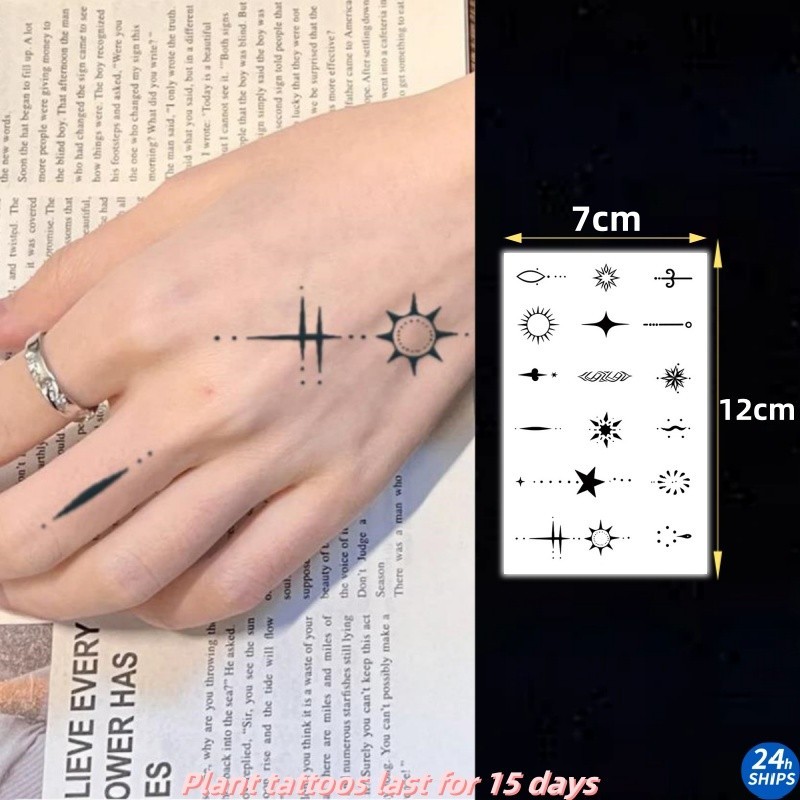 ดอกไม้ไฟลายสักสาวเซ็กซี่ข้อมือพืชสักสติกเกอร์รอยสักกันน้ํายาวนาน15วันชั่วคราววันหยุดสัก