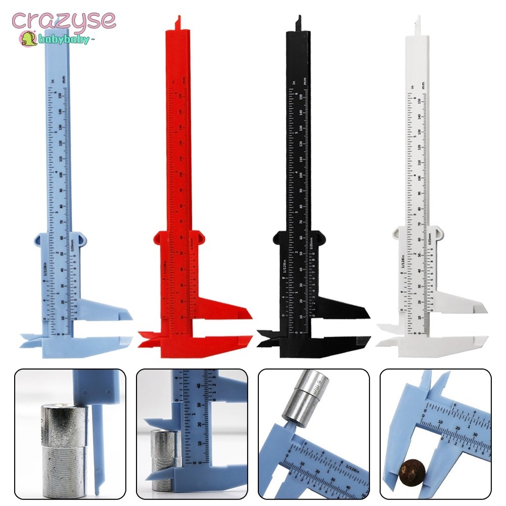 [Cra]คุณภาพสูง 0-150 มม. เวอร์เนียคาลิปเปอร์ Double Rule Scale พลาสติกความลึกความสูงเครื่องมือวัด