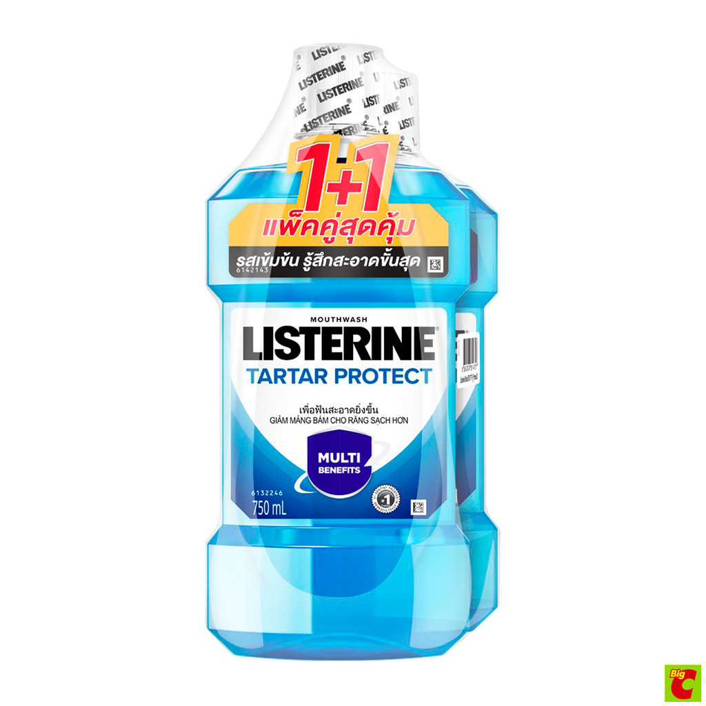 ลิสเตอรีน น้ำยาบ้วนปาก ทาร์ทาร์โพรเทคชั่น 750 มล. แพ็คคู่
