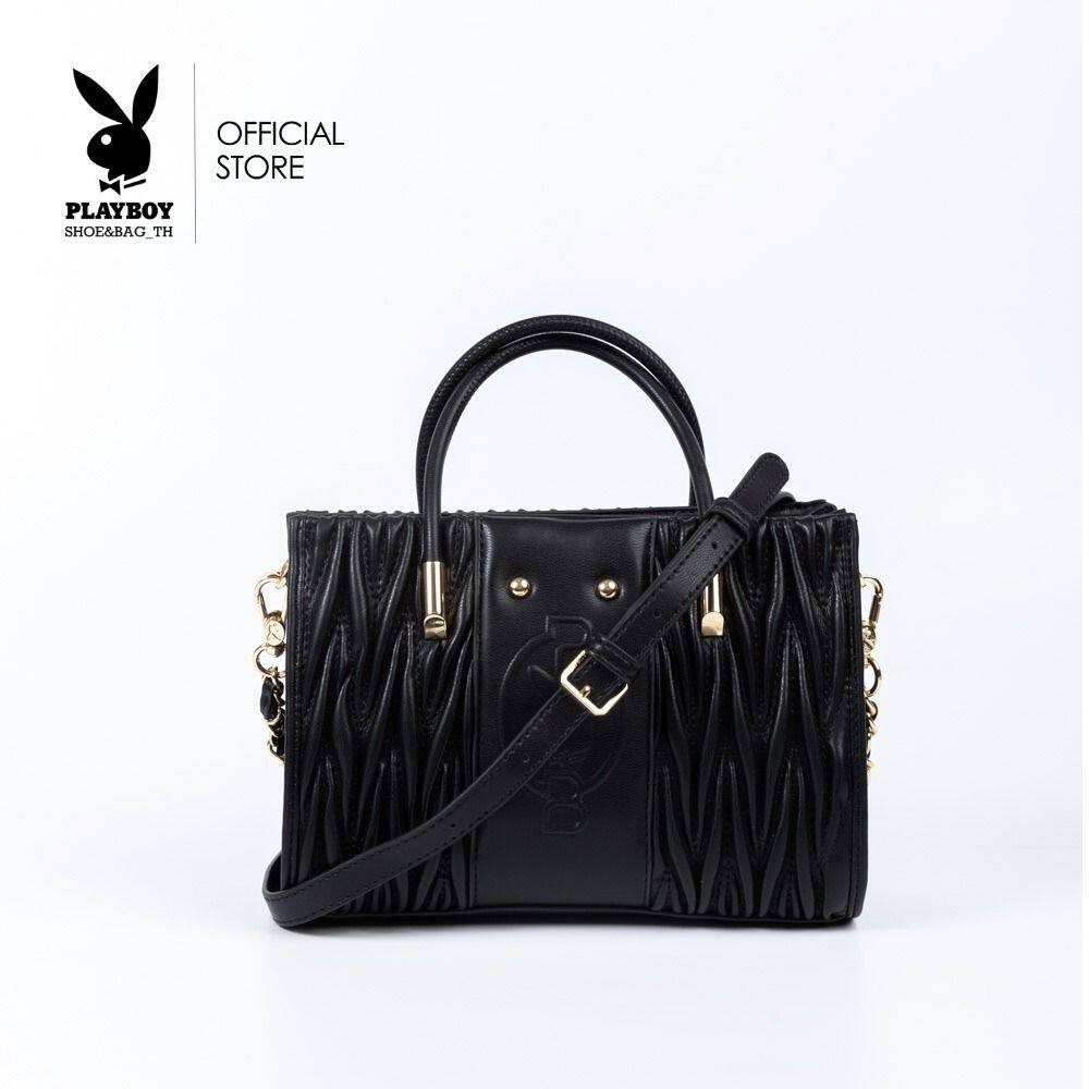 Playboy รุ่น Jazzy Women's Bag กระเป๋าสะพายข้างผู้หญิง รหัส ST-B243PB575 ดีไซน์เย็บนวมปั๊ม Logo มี 2