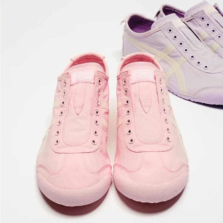 Onitsuka MEXICO 66 SLIP-ON สบาย Casual Water-Repellent Shock-Absorbing สวมใส่ Low-Top รองเท้าวิ่งผู้ชายผู้หญิงสไตล์เดียวกัน