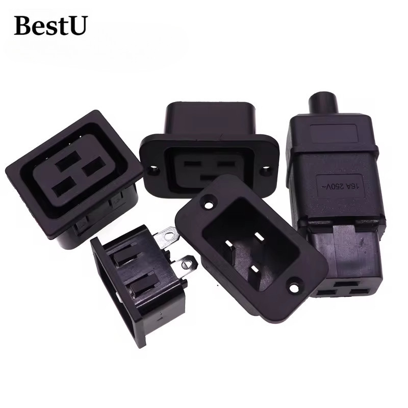 ทองแดงทั้งหมด AC Power Socket C19 C20 PDU UPS อุตสาหกรรมมาตรฐาน Power Socket IEC320 16A 250V สายไฟหญิงชายปลั๊กอะแดปเตอร์เชื่อมต่อ 250V