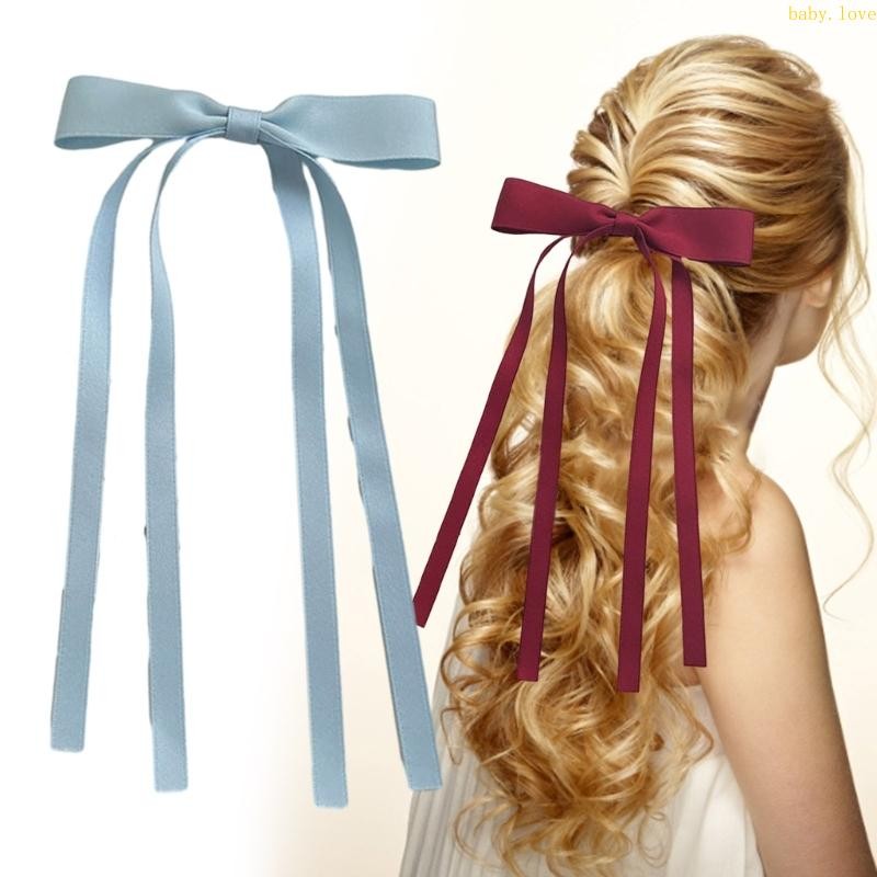 Blove* กิ๊บติดผมริบบิ้นหวาน Bowknot สําหรับผู้หญิงสาว Handmade Bows Hairpin Barrettes