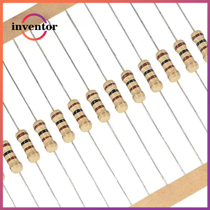 100pcs 1/4W ตัวต้านทานฟิล์มคาร์บอน 0.25W 5% 1R-1M 1R 1.5R 10R 12R 15R 20R 100R 120R 200R 1K 1.2K 1.5