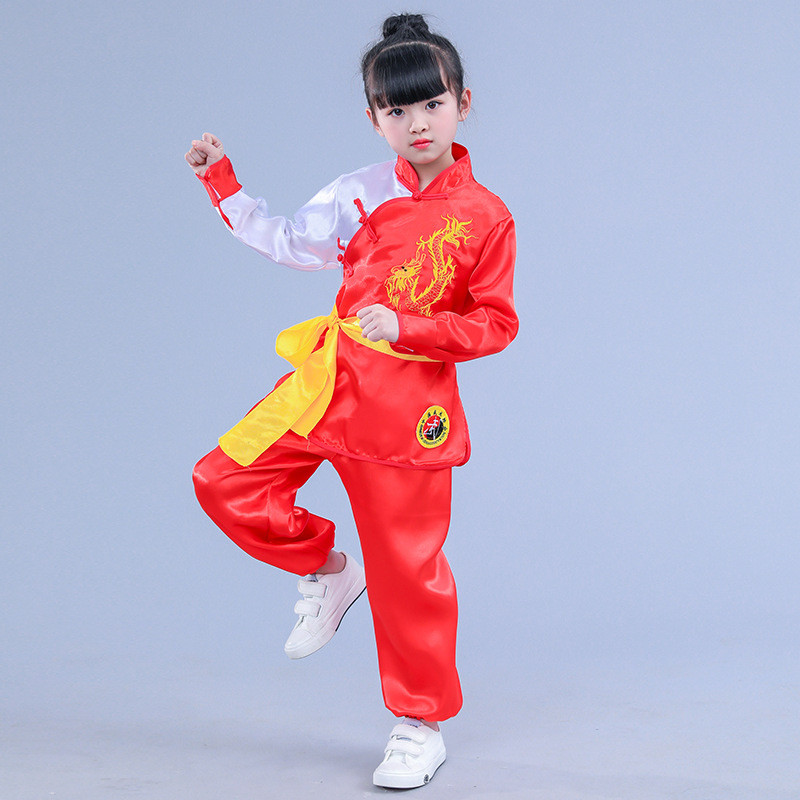 [95เซนติเมตร-165เซนติเมตร] เด็กชุดเย็บปักถักร้อย Loong Tai Chi กังฟูชุดเด็ก U nisex จีนวูซูเสื้อผ้า Dsmyz1251
