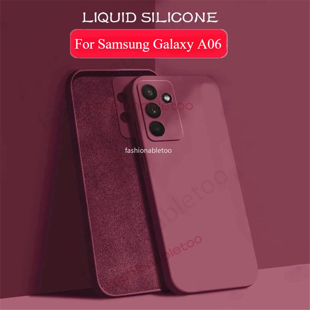 ซิลิโคนเหลวเคสโทรศัพท์สําหรับ Samsung Galaxy A06 s A06s 06s A16 A26 A36 A56 16 A 26 A 36 A 56 5G คู่ปลอกนุ่มเรียบง่ายเลนส์กล้องป้องกันกันกระแทกฝาหลัง