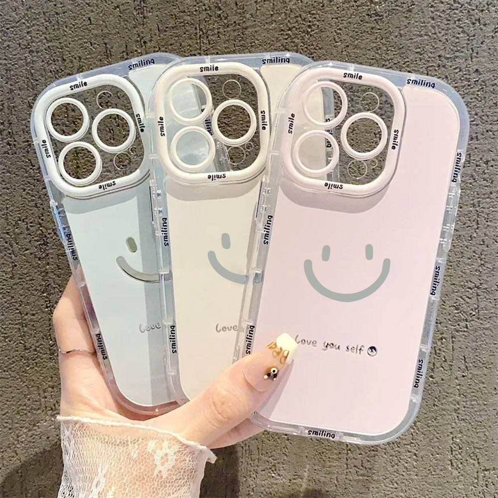 เคสโทรศัพท For iPhone 11 13 16 pro max Case iPhone 13 14 15 pro max 12 13 pro max 6 7 8 XR XSMax 12 13 Proหน้ายิ้มน่ารัก