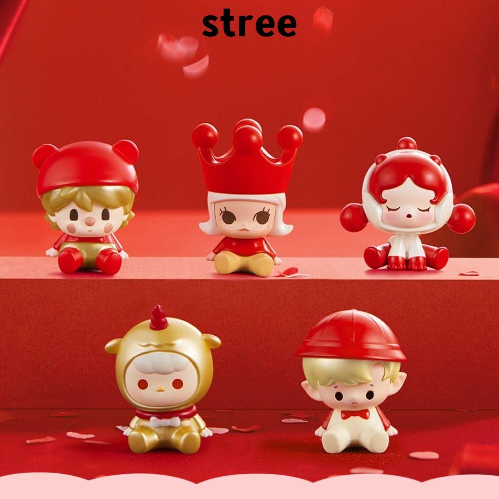 Stree อะนิเมะการ์ตูนรูป,ฟองสบู่ Labubu Dimoo Molly SP กล่อง, แฟชั่น Kawaii POPMART Pop Bean กล่องน่ารักของเล่นเด็ก