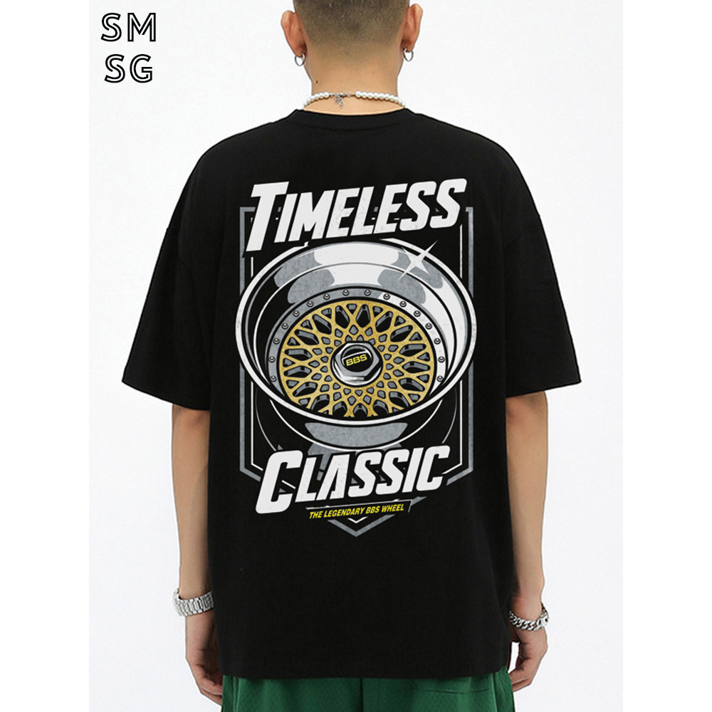 Bbs แขนสั้นดัดแปลงรถวัฒนธรรมเสื้อ Hub สินค้า JDM Palace-ระดับล้อผู้ชายผ้าฝ้ายเสื้อยืด 830