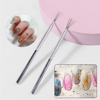 7 Pin Stripe Nail Art Liner แปรง 3D เคล็ดลับเล็บ Ultra-thin …
