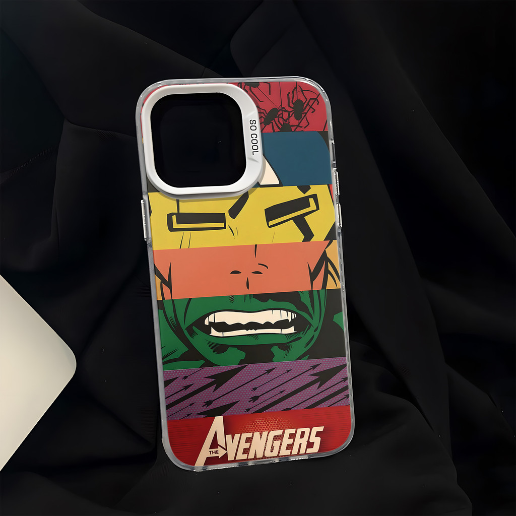 มาร์เวล marvel เคสสําหรับiphone 16 Pro Max 15 14 XR 13 11 12 Pro Max 8 7 6 6S Plus X Xs Max Se 2020 13 12 11 แฟชั่นชุบโลหะCool Creativeแบรนด์อินเทรนด์เคสซิลิโคนอ่อนนุ่ม
