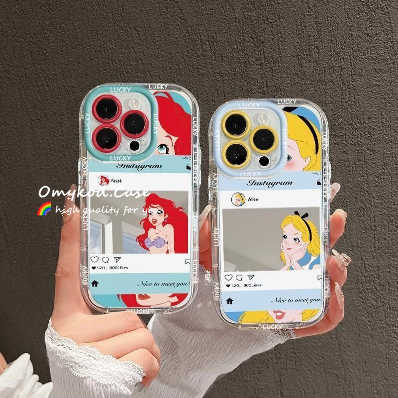 SAMSUNG สําหรับsamsung A35 A25 A15 A05 A03 A04s A12 A13 A14 A23 A24 A32 A34 M12 4G A51 A52 A52s A53 A54 A55 5G S23 S24 กรณีกระจกเจ้าหญิง