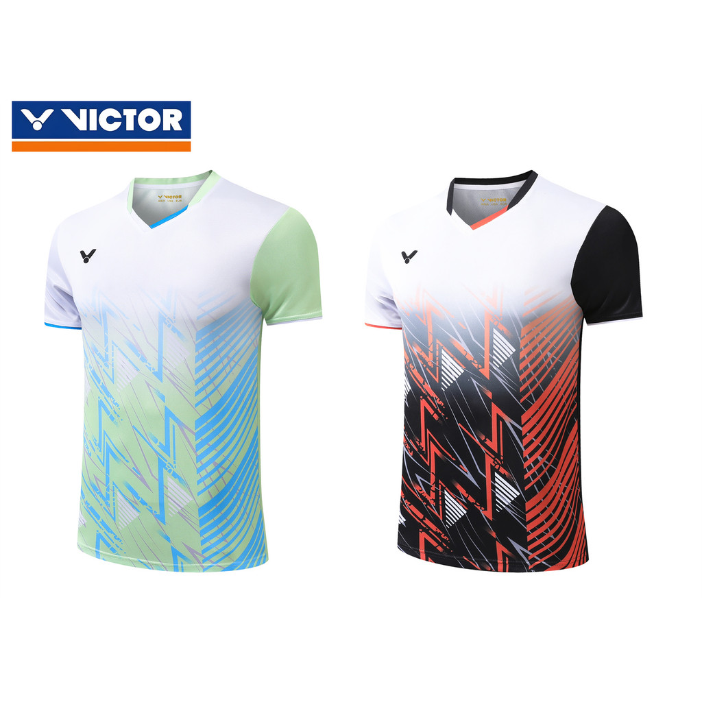 พร้อมสต็อก 2024 ใหม่ ชัยชนะ แบดมินตัน เสื้อผู้ชายและผู้หญิงแขนสั้นแห้งเร็วชุดกีฬาการแข่งขัน 719