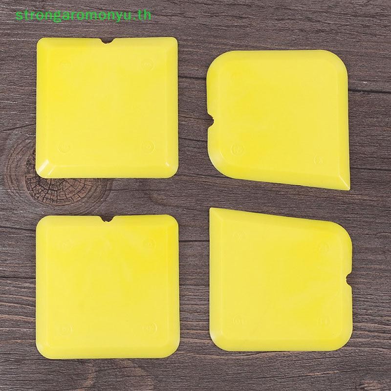 Strongaromonyu 4 ชิ้นกาวชุดเครื่องมือซิลิโคน Joint Sealant Spreader ไม้พาย Scraper Edge เครื่องมือซ่อมแซมกระเบื้องปูพื้นขอบทําความสะอาด TH
