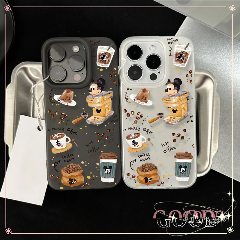 GOOD ใช้งานร่วมกับ IPhone XR 14 12 15 11 13 Pro MAX X 7 8 Plus XS MAX แบรนด์อินเทรนด์การ์ตูนมิกกี้ Doodle ลูกแมวน่ารัก