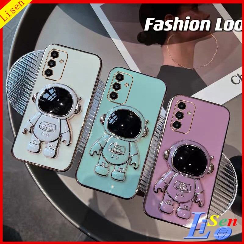 เคส Samsung A16/A15/A14/A55/A35/A54 5G นักบินอวกาศยืนโทรศัพท์ป้องกันการตกนิ่ม YHY