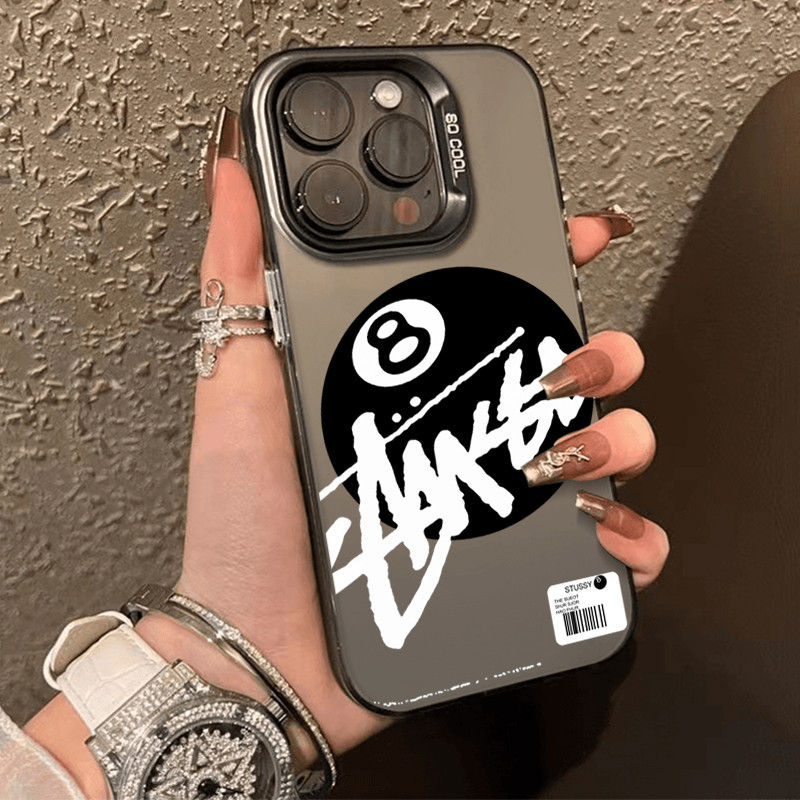 โลหะชุบโลหะด้วยไฟฟ้า ไอโฟนสร้างสรรค์บิลเลียด 8for 11 iPhone 12 13 14 15Pro MAX X XS XR 7 8Plus เคสโทรศัพท์