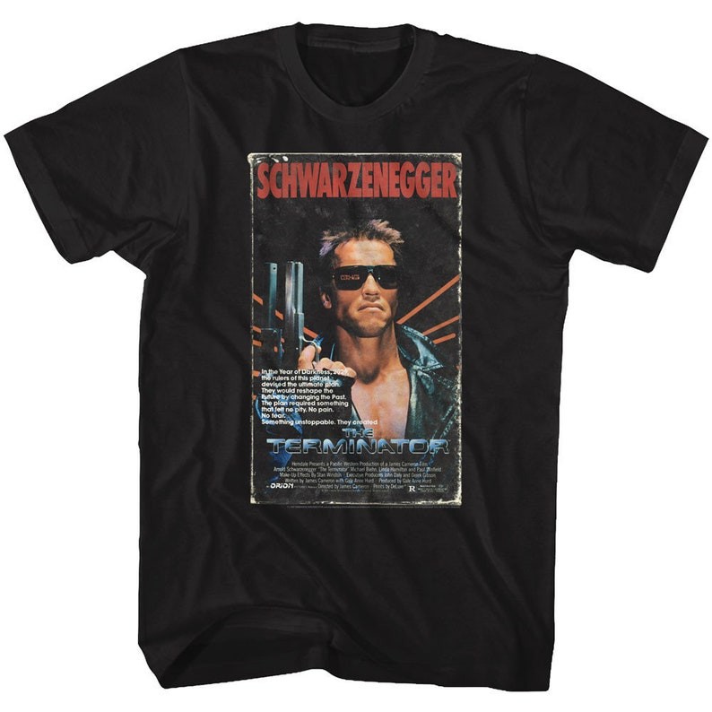 Terminator VHS Black T-Shirt สีดำ น่ารัก เซ็กซี่ ใส่เดินทาง การ์ตูน