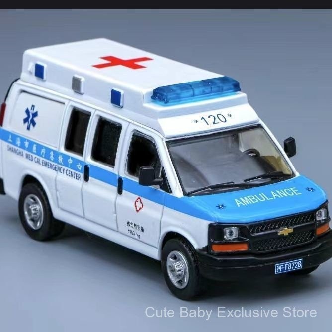 596 Model 1/64รถตู้ Express Van เซี่ยงไฮ้ฉุกเฉินโลหะผสมรุ่นรถ
